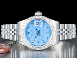 Rolex Datejust Lady 26 Blu Jubilee Blue Hawaiian 69174 Ghiera Diamanti